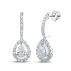 14kt White Gold Diamond Tear Drop Dangle Earrings - Splendid Jewellery