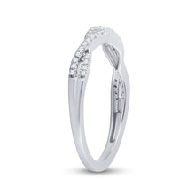Load image into Gallery viewer, 14kt White Gold Diamond Twisted Stackable Band Ring - Timeless Elegance and Sparkling Brilliance - Side View