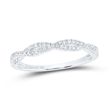 Load image into Gallery viewer, 14kt White Gold Diamond Twisted Stackable Band Ring - Timeless Elegance and Sparkling Brilliance - Splendid Jewellery