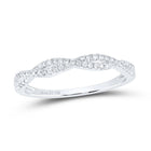 14kt White Gold Diamond Twisted Stackable Band Ring - Timeless Elegance and Sparkling Brilliance - Splendid Jewellery