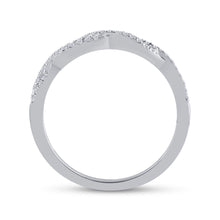 Load image into Gallery viewer, 14kt White Gold Diamond Twisted Stackable Band Ring - Timeless Elegance and Sparkling Brilliance - Second Side View
