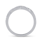 14kt White Gold Diamond Twisted Stackable Band Ring - Timeless Elegance and Sparkling Brilliance - Second Side View