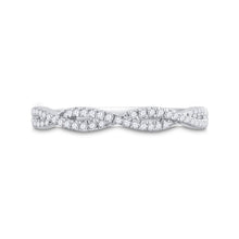 Load image into Gallery viewer, 14kt White Gold Diamond Twisted Stackable Band Ring - Timeless Elegance and Sparkling Brilliance - Front View