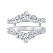 Load image into Gallery viewer, 14kt White Gold Diamond Wedding Ring Enhancer - A Touch of Brilliance - Front View