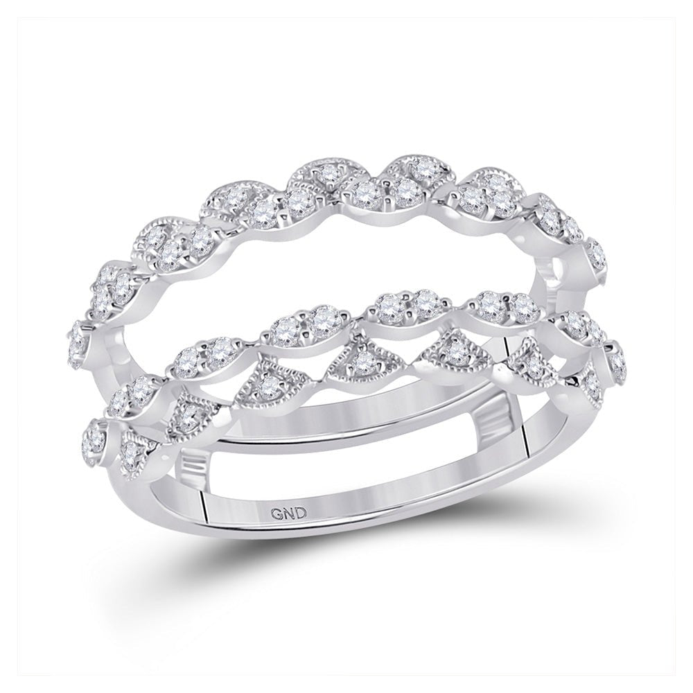 14kt White Gold Diamond Wedding Wrap Enhancer - Sparkling Elegance for Your Engagement Ring - Splendid Jewellery