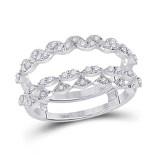 Load image into Gallery viewer, 14kt White Gold Diamond Wedding Wrap Enhancer - Sparkling Elegance for Your Engagement Ring - Splendid Jewellery