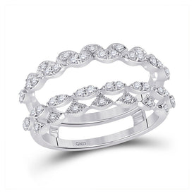 14kt White Gold Diamond Wedding Wrap Enhancer - Sparkling Elegance for Your Engagement Ring - Splendid Jewellery