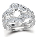 14kt White Gold Diamond Wedding Wrap Ring Guard Enhancer - Timeless Elegance and Glamour - Second Side View
