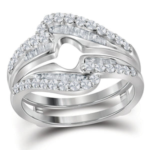 14kt White Gold Diamond Wedding Wrap Ring Guard Enhancer - Timeless Elegance and Glamour - Splendid Jewellery