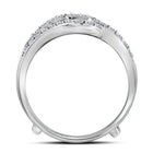 14kt White Gold Diamond Wedding Wrap Ring Guard Enhancer - Timeless Elegance and Glamour - Top View
