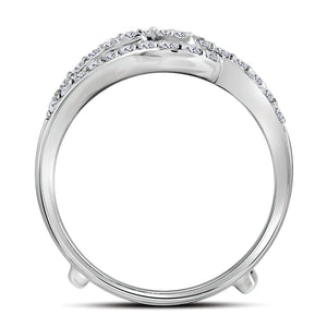 14kt White Gold Diamond Wedding Wrap Ring Guard Enhancer - Timeless Elegance and Glamour - Splendid Jewellery