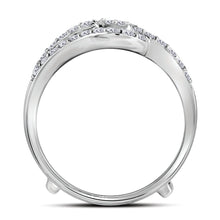 Load image into Gallery viewer, 14kt White Gold Diamond Wedding Wrap Ring Guard Enhancer - Timeless Elegance and Glamour - Splendid Jewellery