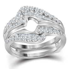 Load image into Gallery viewer, 14kt White Gold Diamond Wedding Wrap Ring Guard Enhancer - Timeless Elegance and Glamour - Splendid Jewellery