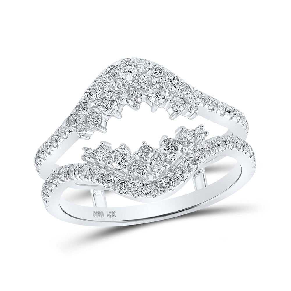 14kt White Gold Diamond Wrap Enhancer Wedding Band - A Dazzling Addition to Your Bridal Jewelry Collection - Splendid Jewellery
