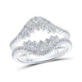 14kt White Gold Diamond Wrap Enhancer Wedding Band - A Dazzling Addition to Your Bridal Jewelry Collection - Splendid Jewellery