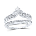 14kt White Gold Diamond Wrap Enhancer Wedding Band - Radiant Elegance - Front View