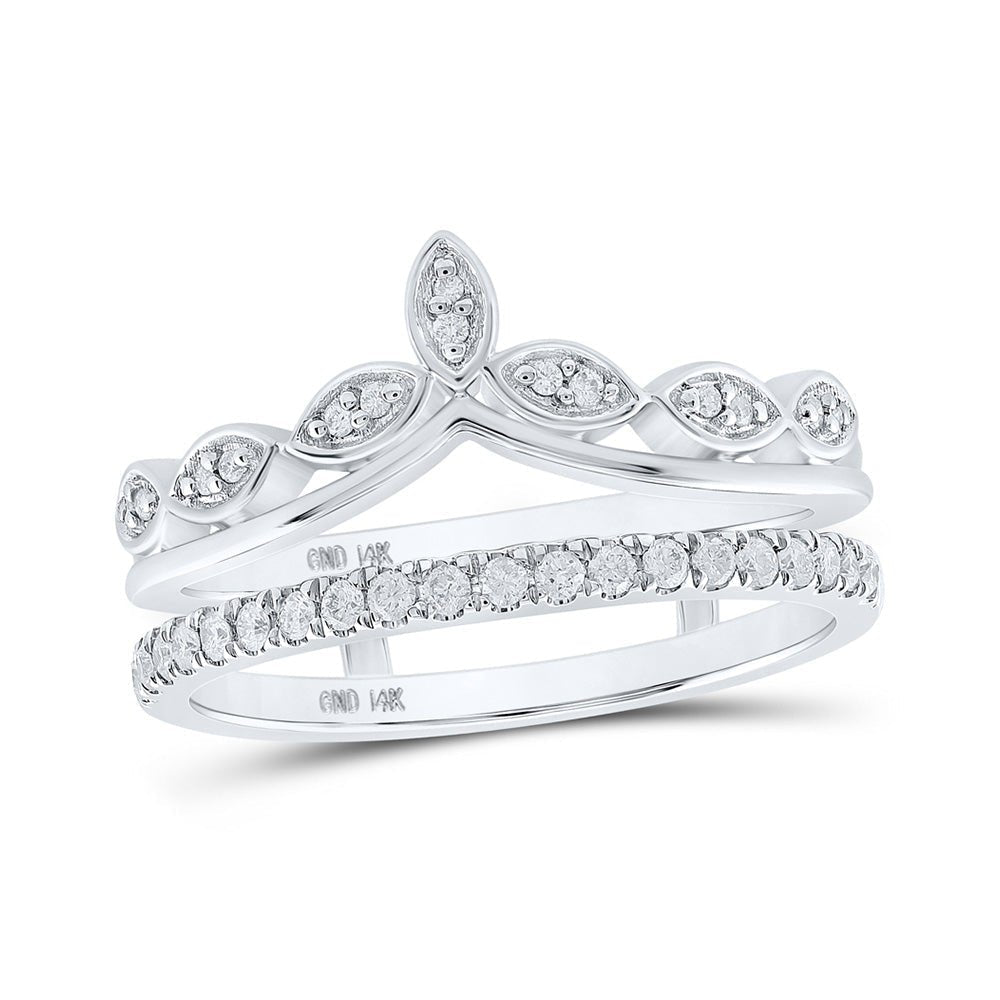 14kt White Gold Diamond Wrap Enhancer Wedding Band - The Elegance Collection - Splendid Jewellery