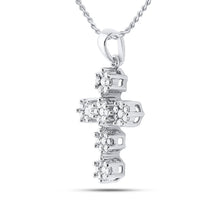 Load image into Gallery viewer, 14kt White Gold Divine Spark Diamond Cross Pendant  Side View from Splendid Jewellery