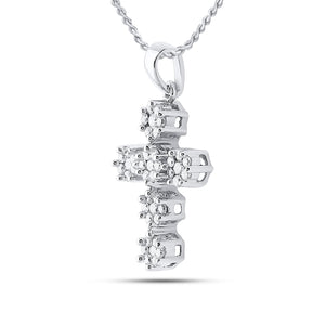 14kt White Gold Divine Spark Diamond Cross Pendant - Splendid Jewellery