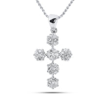 Load image into Gallery viewer, 14kt White Gold Divine Spark Diamond Cross Pendant  Top View from Splendid Jewellery
