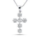 14kt White Gold Divine Spark Diamond Cross Pendant  Top View from Splendid Jewellery