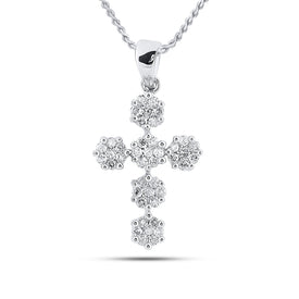 14kt White Gold Divine Spark Diamond Cross Pendant  Top View from Splendid Jewellery