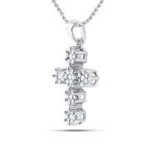 Load image into Gallery viewer, 14kt White Gold Divine Spark Diamond Cross Pendant - Splendid Jewellery