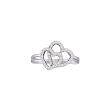 Load image into Gallery viewer, 14kt White Gold Double Heart Diamond Ring: A Timeless Symbol of Love and Elegance - Splendid Jewellery
