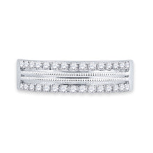 Load image into Gallery viewer, 14kt White Gold Double Row Diamond Band - A Mesmerizing Sparkle of Elegance - Second Side View