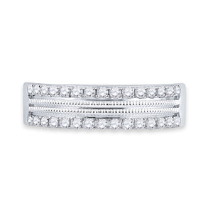 14kt White Gold Double Row Diamond Band - A Mesmerizing Sparkle of Elegance - Splendid Jewellery