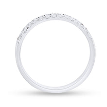 Load image into Gallery viewer, 14kt White Gold Double Row Diamond Band - A Mesmerizing Sparkle of Elegance - Top View