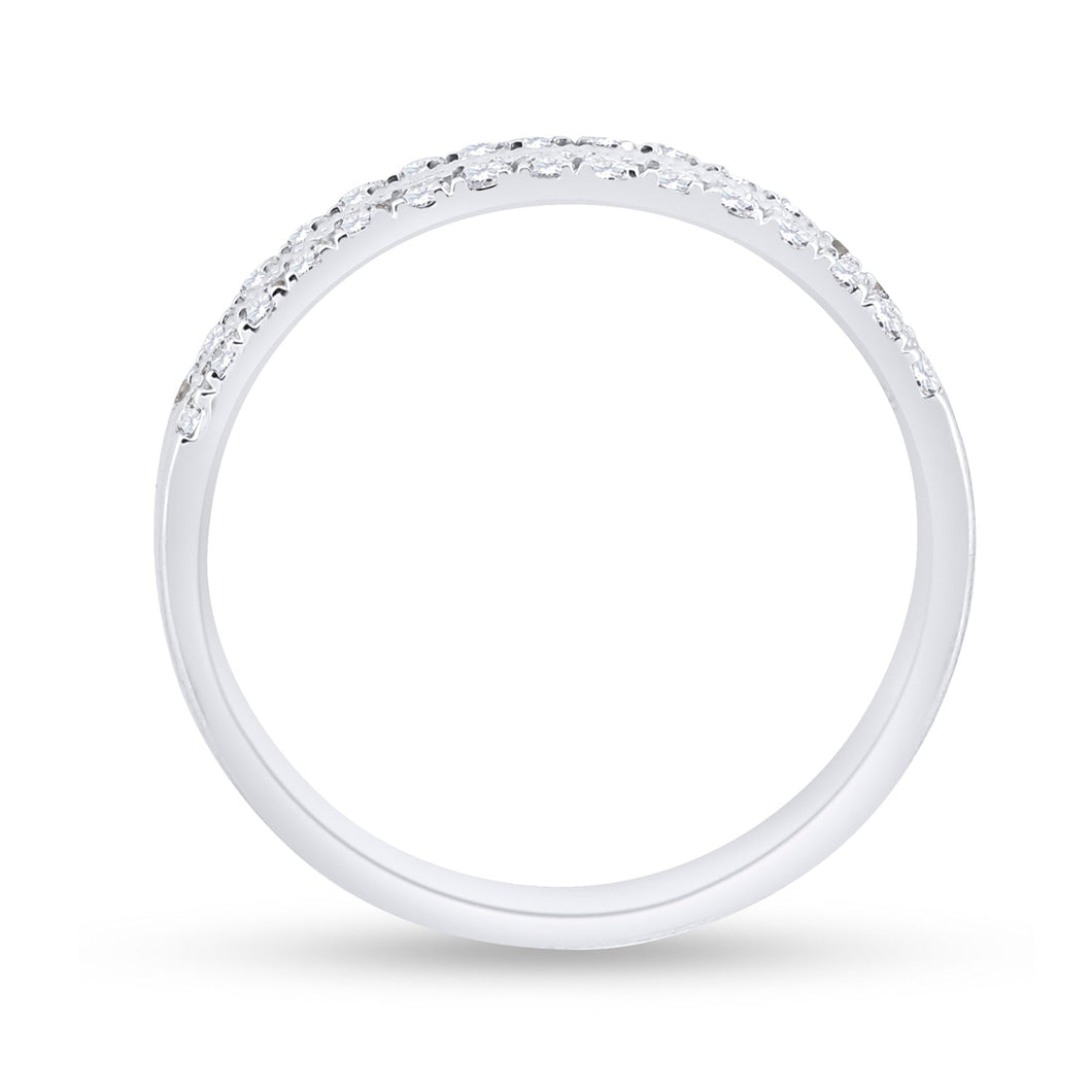 14kt White Gold Double Row Diamond Band - A Mesmerizing Sparkle of Elegance - Splendid Jewellery