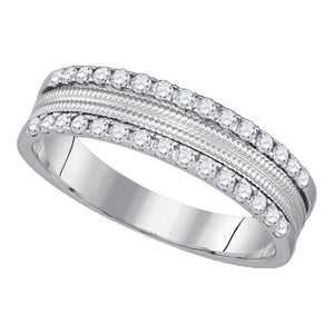 14kt White Gold Double Row Diamond Band - A Mesmerizing Sparkle of Elegance - Splendid Jewellery