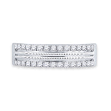 Load image into Gallery viewer, 14kt White Gold Double Row Diamond Band - A Mesmerizing Sparkle of Elegance - Splendid Jewellery