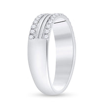 Load image into Gallery viewer, 14kt White Gold Double Row Diamond Band - A Mesmerizing Sparkle of Elegance - Side View