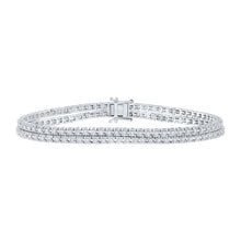 Load image into Gallery viewer, 14kt White Gold Double Row Diamond Fashion Bracelet - 1 - 5/8 Cttw | Splendid Jewellery - Splendid Jewellery