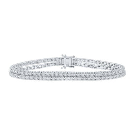 14kt White Gold Double Row Diamond Fashion Bracelet - 1 - 5/8 Cttw | Splendid Jewellery - Splendid Jewellery