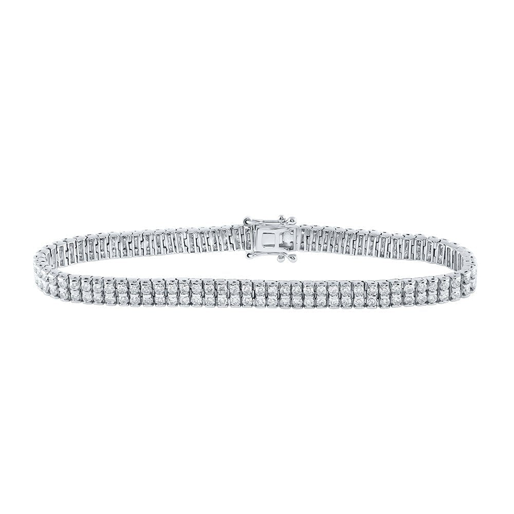 14kt White Gold Double Row Diamond Tennis Bracelet - 4 - 1/5 Carat Total Weight - Splendid Jewellery