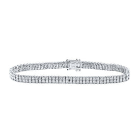 14kt White Gold Double Row Diamond Tennis Bracelet - 4 - 1/5 Carat Total Weight - Splendid Jewellery