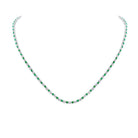 14kt White Gold Emerald and Diamond Tennis Necklace: A Mesmerizing Masterpiece of Elegance - Splendid Jewellery