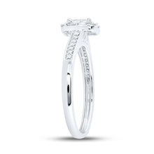 Load image into Gallery viewer, 14kt White Gold Emerald Diamond Halo Bridal Wedding Engagement Ring - Eternal Elegance - Splendid Jewellery