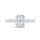14kt White Gold Emerald Diamond Halo Bridal Wedding Engagement Ring - Eternal Elegance - Splendid Jewellery