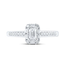 Load image into Gallery viewer, 14kt White Gold Emerald Diamond Halo Bridal Wedding Engagement Ring - Eternal Elegance - Splendid Jewellery