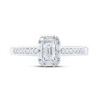 14kt White Gold Emerald Diamond Halo Bridal Wedding Engagement Ring - Eternal Elegance - Splendid Jewellery