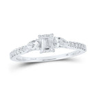 14kt White Gold Emerald Diamond Solitaire Bridal Wedding Engagement Ring 5/8 Cttw | Elegance Divine - Splendid Jewellery