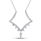 14kt White Gold Enchanting Diamond Pendant Necklace - Splendid Jewellery