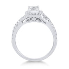 14kt White Gold Enchanting Princess Diamond Twist Bridal Wedding Engagement Ring 1 Cttw Side View 2 from Splendid Jewellery