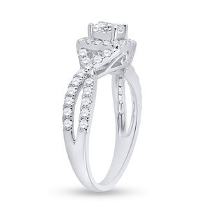 14kt White Gold Enchanting Princess Diamond Twist Bridal Wedding Engagement Ring 1 Cttw - Splendid Jewellery