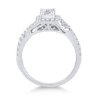 14kt White Gold Enchanting Princess Diamond Twist Bridal Wedding Engagement Ring 1 Cttw - Splendid Jewellery