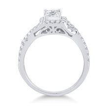 Load image into Gallery viewer, 14kt White Gold Enchanting Princess Diamond Twist Bridal Wedding Engagement Ring 1 Cttw - Splendid Jewellery